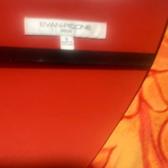 Evan Picone Orange and Red Floral Maxi Dress size 8 - Picture 4 of 4